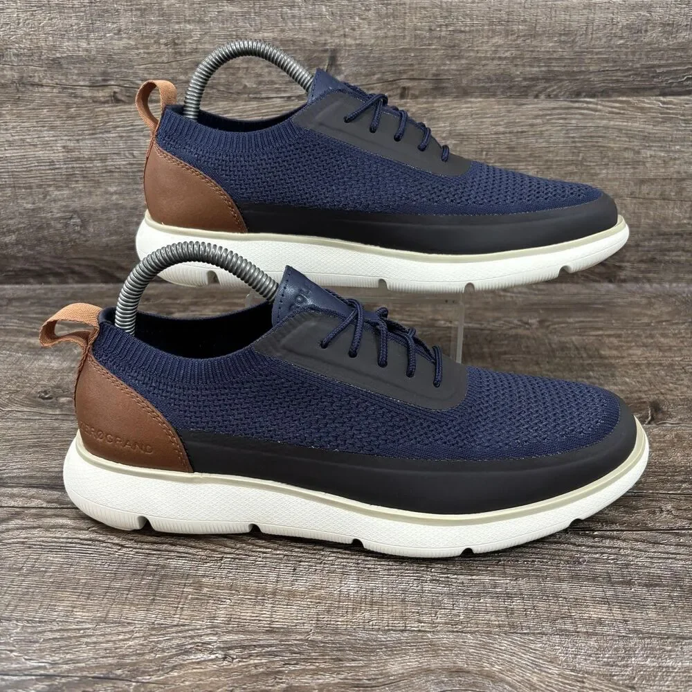 Cole Haan Zerogrand Omni Shoes Men's 7 Navy Blue Knit Sneakers Stitch C34656